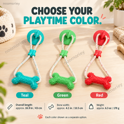 Interactive Suction Cup Dog Tug Toy – Braided Rope Chew Toy with Textured Bite Grip for Indoor Play