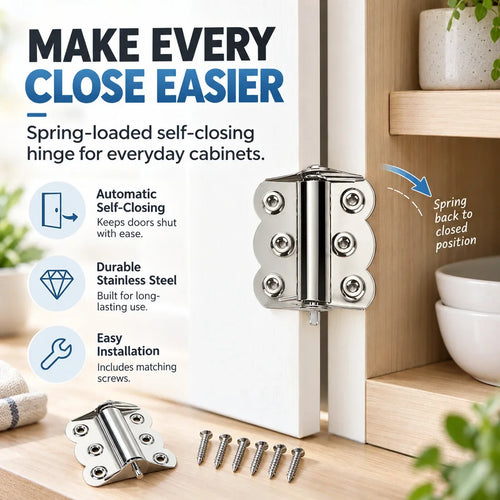 Self-Closing Spring Cabinet Hinges for Doors | 4/6 PCS
