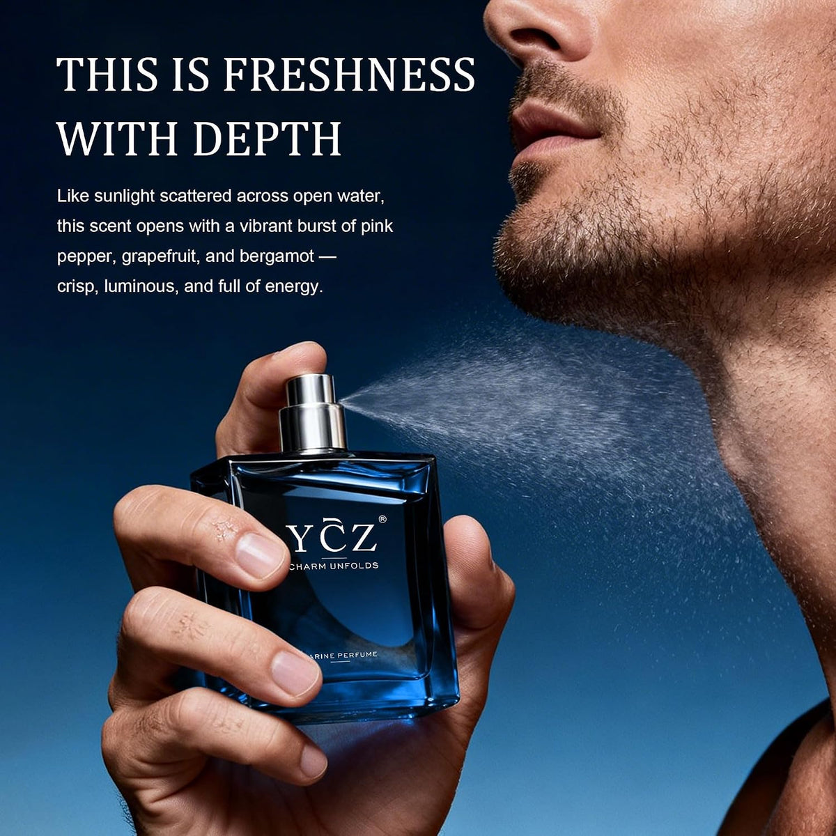🎉Ycz Midnight Marine Eau de Parfum for Men, 1.7 Fl Oz