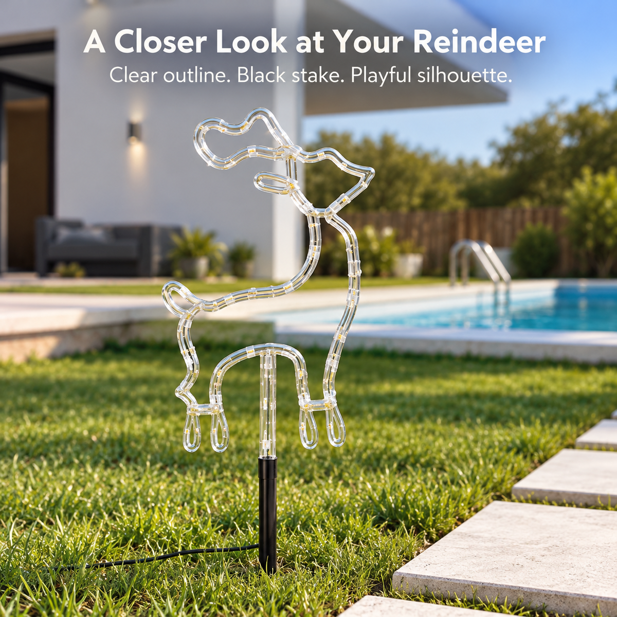 🦌 50% OFF 5-Piece Reindeer Stake Lights – Warm White Christmas Glow for Your Yard ✨