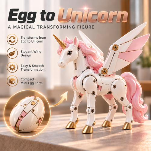 🦄 2-in-1 Transforming Mechanical Unicorn Egg – Winged Fantasy Figure!!!