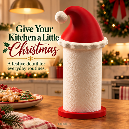 50% OFF🎅🎄 Santa Hat Paper Towel Holder – Festive Christmas Kitchen Decor 🎁