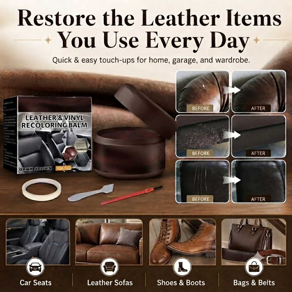 🛋️ Magic Leather Repair Paste – Restore Color & Fix Scratches on Couches, Car Seats & Bags