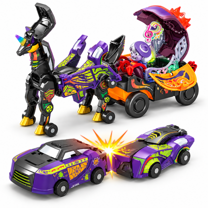 🚗2-in-1 Magnetic Transforming Dragon Car Toy – Racing Car Set