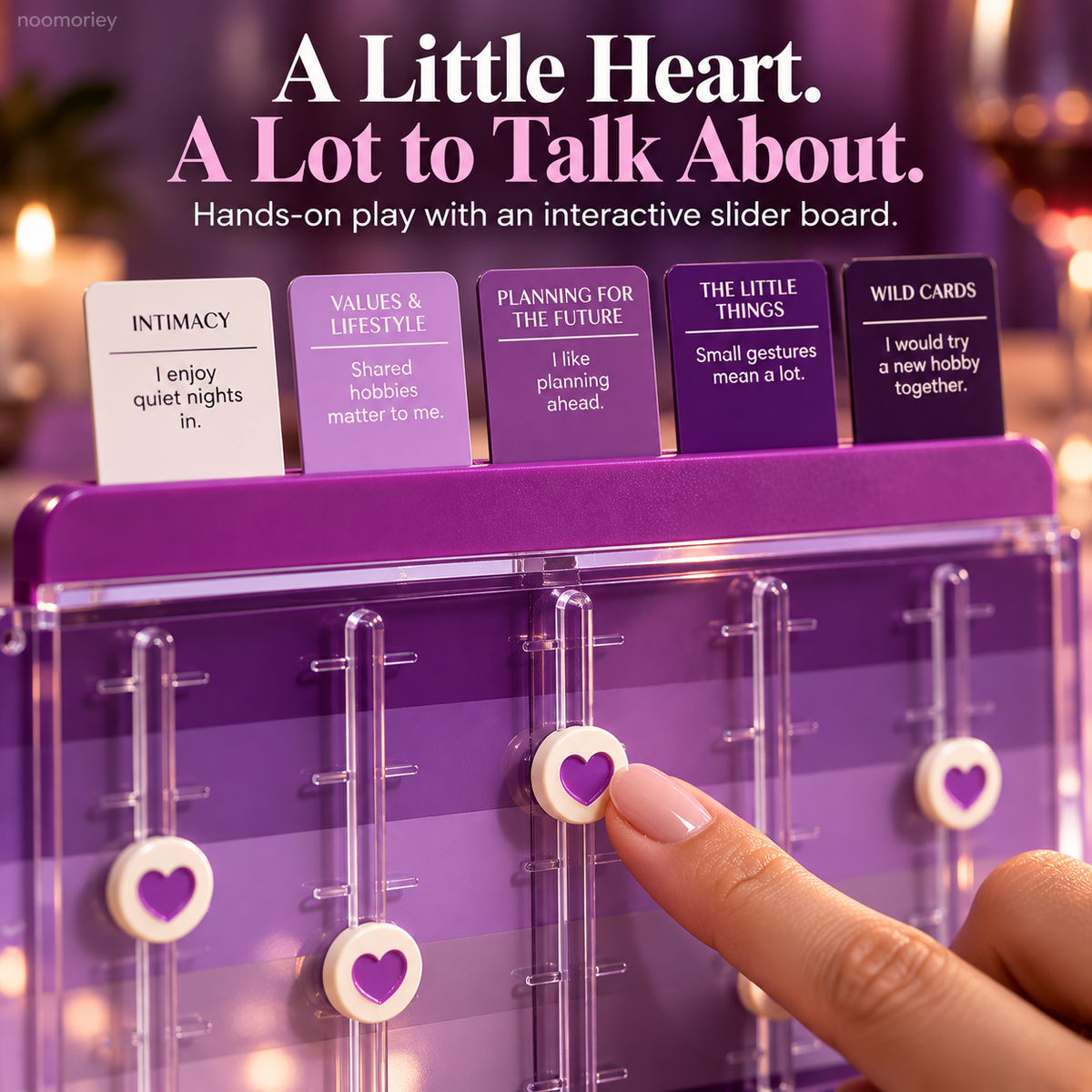 💜 Are We Compatible? Couples Conversation Game – Heart-Slider Board for Date Nights & Meaningful Moments