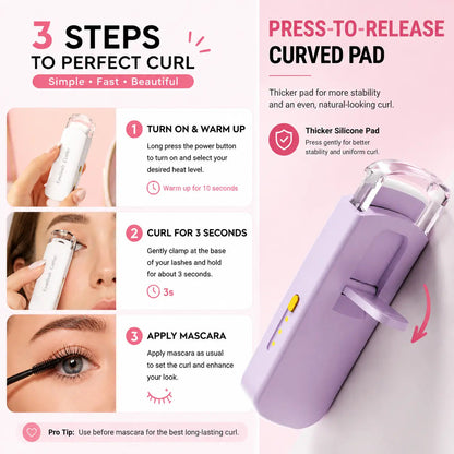 ✨Heated Eyelash Curler | 3 Heat Settings & USB-C