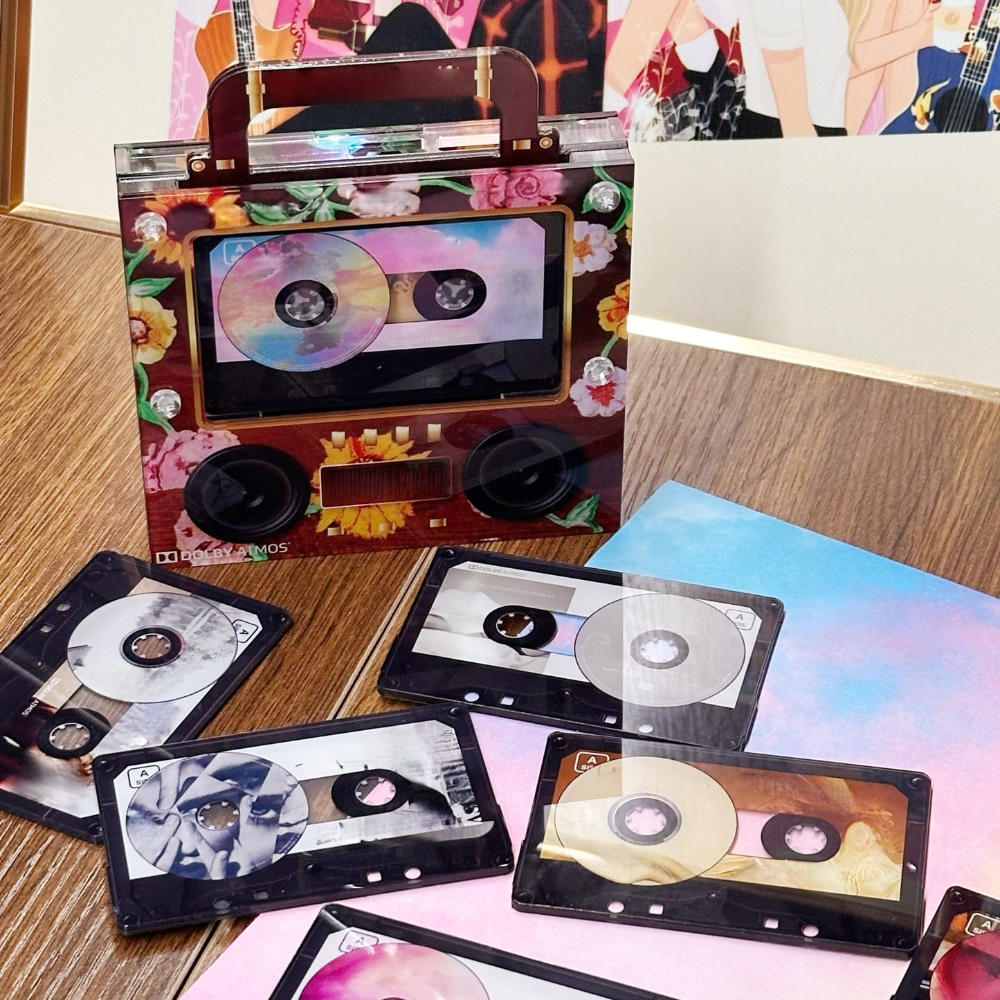 🔥Retro Speaker NFC Cassette Fridge Magnet🃏📻-Play classic music via magnetic scene cards 🎶✨