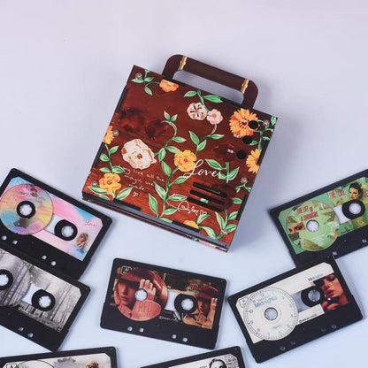 🔥Retro Speaker NFC Cassette Fridge Magnet🃏📻-Play classic music via magnetic scene cards 🎶✨