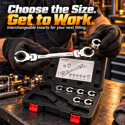 🔧 Flex-Head Ratcheting Flare Nut Wrench Kit