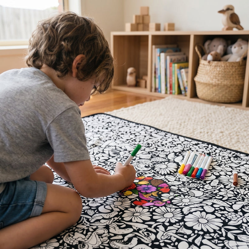 🎨DIY Coloring Blanket with Fabric Markers🖍️ - 🎀Washable and Reusable Children's DIY Coloring Blanket | Creative Handmade Gift🎁