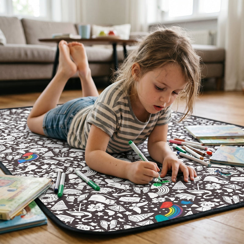 🎨DIY Coloring Blanket with Fabric Markers🖍️ - 🎀Washable and Reusable Children's DIY Coloring Blanket | Creative Handmade Gift🎁