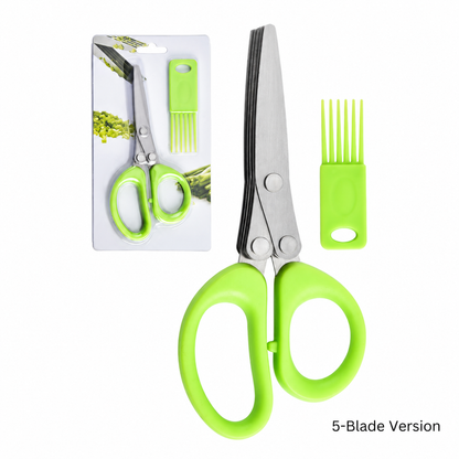 5-Blade Stainless Steel Herb Scissors with Protective Sheath