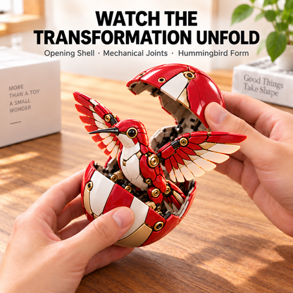🐦 2-in-1 Transforming Hummingbird Egg – Mechanical Bird Figure