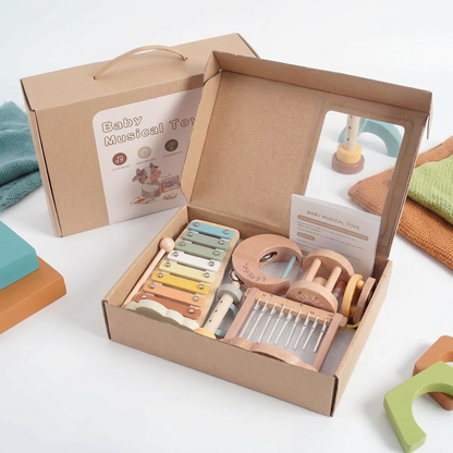 6-Piece Wooden Baby Musical Instrument Set – Sensory Sound & Music Toy
