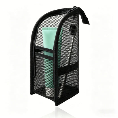 🧼 2-Pack Portable Quick-Dry Mesh Toiletry Bags – Hanging Travel Organizers with Toothbrush Slots!!!