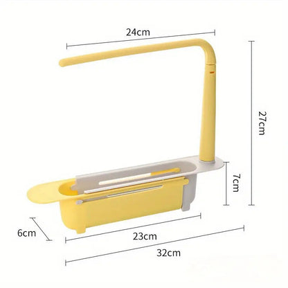 ✨ Adjustable Telescopic Sink Organizer – Drain, Dry & Declutter Any Sink Size