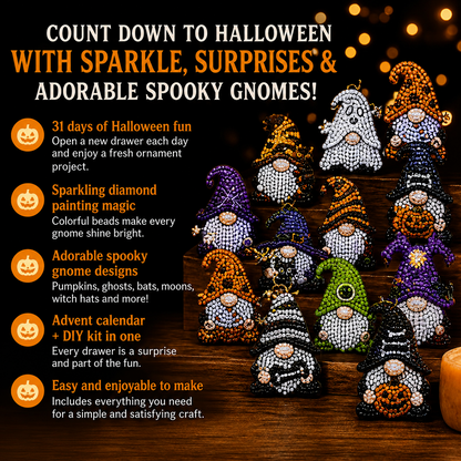 🎃✨ 31 Days of Gnome Surprises Halloween Diamond Painting Advent Calendar!!!