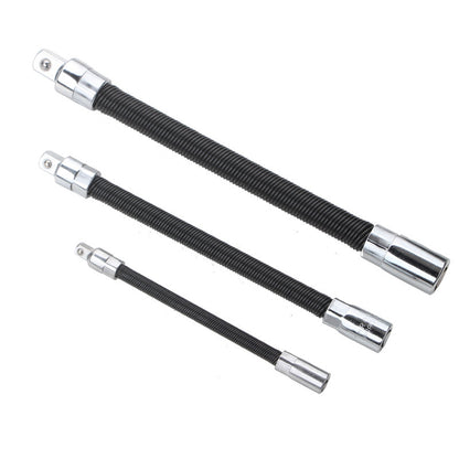 2026 Hot Sale💖1/2 Inch 35cm Socket Ratchet Wrench Set - 3 Bendable Shafts, Wrench Extender Tool, Connecting Rod