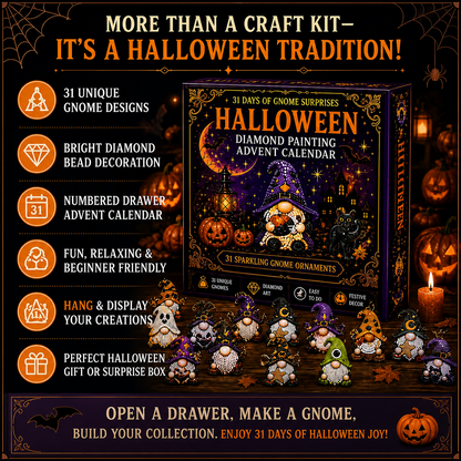 🎃✨ 31 Days of Gnome Surprises Halloween Diamond Painting Advent Calendar!!!