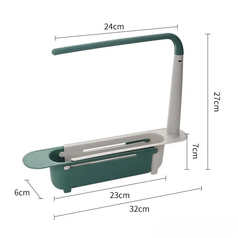 ✨ Adjustable Telescopic Sink Organizer – Drain, Dry & Declutter Any Sink Size