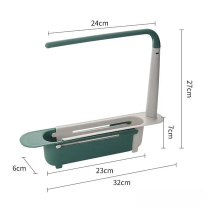 ✨ Adjustable Telescopic Sink Organizer – Drain, Dry & Declutter Any Sink Size