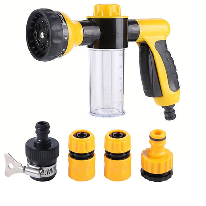 🔥 2-in-1 Foam Spray Nozzle – 8-Pattern Garden Hose Sprayer with Soap Dispenser
