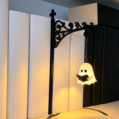 👻 Bookshelf Ghost Lantern Light – Cozy Reading Decor for Book Lovers