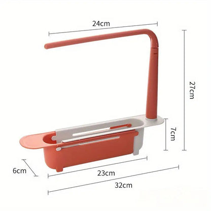 ✨ Adjustable Telescopic Sink Organizer – Drain, Dry & Declutter Any Sink Size