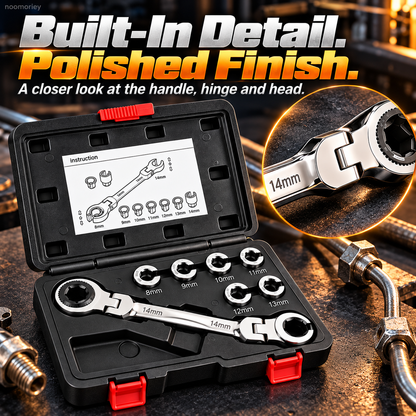 🔧 Flex-Head Ratcheting Flare Nut Wrench Kit