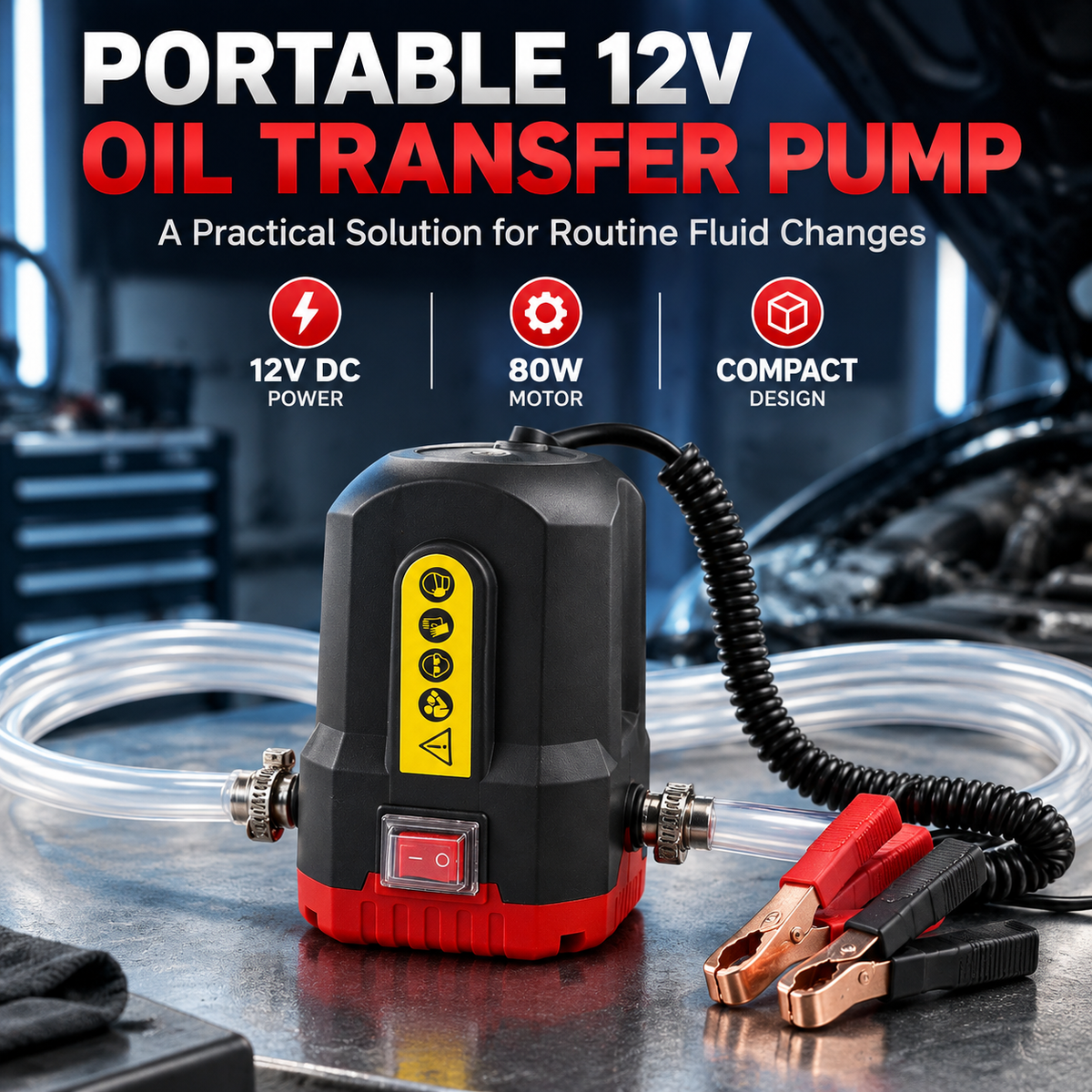 🔧 Portable 12V Electric Oil Transfer Pump Kit