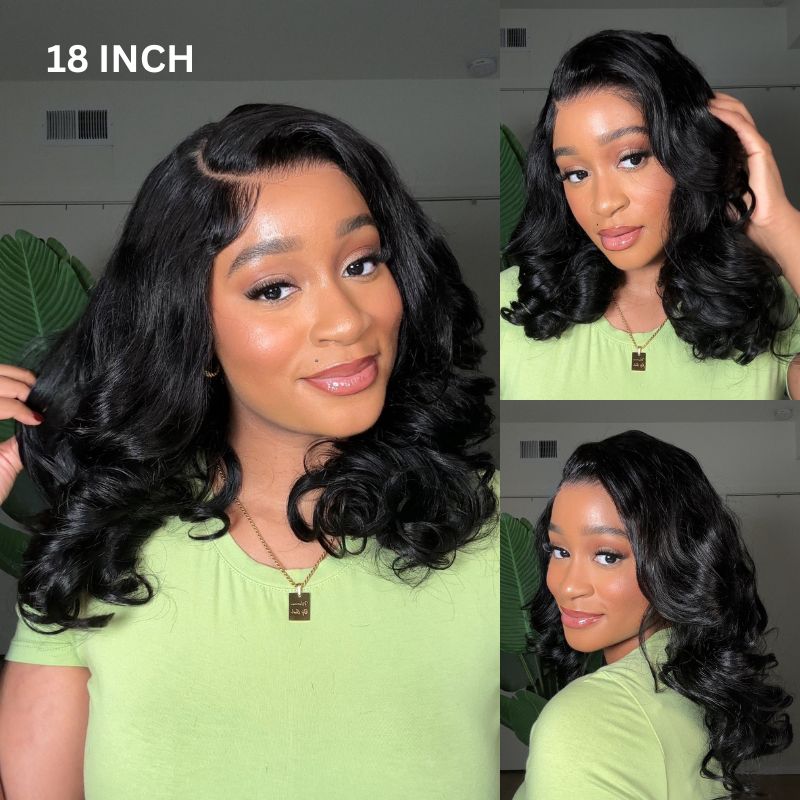 Free shipping —Pre-Styled Body Wave Short Bob Wig Transparent Lace Wigs