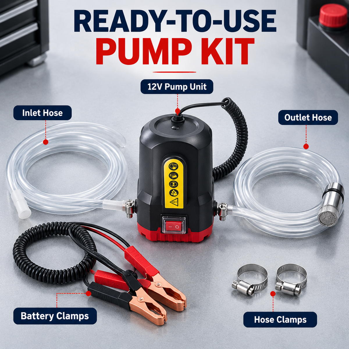 🔧 Portable 12V Electric Oil Transfer Pump Kit