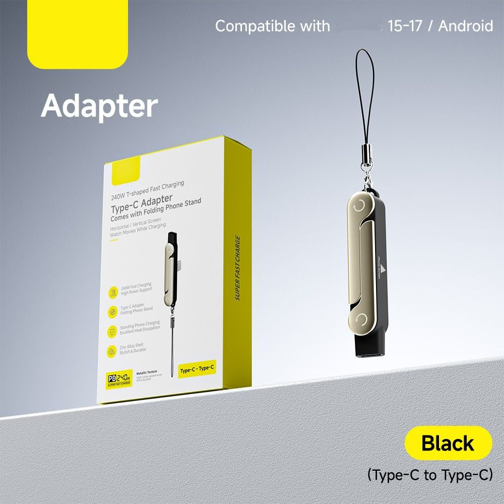 Limited Time: 30% OFF⚡ 240W PD Type-C Charging Cable With Foldable Phone Stand Adapter📱