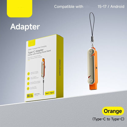 Limited Time: 30% OFF⚡ 240W PD Type-C Charging Cable With Foldable Phone Stand Adapter📱