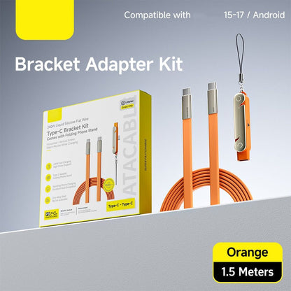 Limited Time: 30% OFF⚡ 240W PD Type-C Charging Cable With Foldable Phone Stand Adapter📱