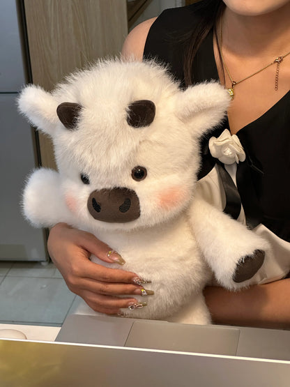 Cute Running Scottish Highland Cow Stuffed Animal