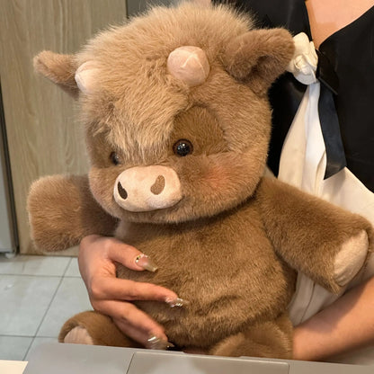Cute Running Scottish Highland Cow Stuffed Animal