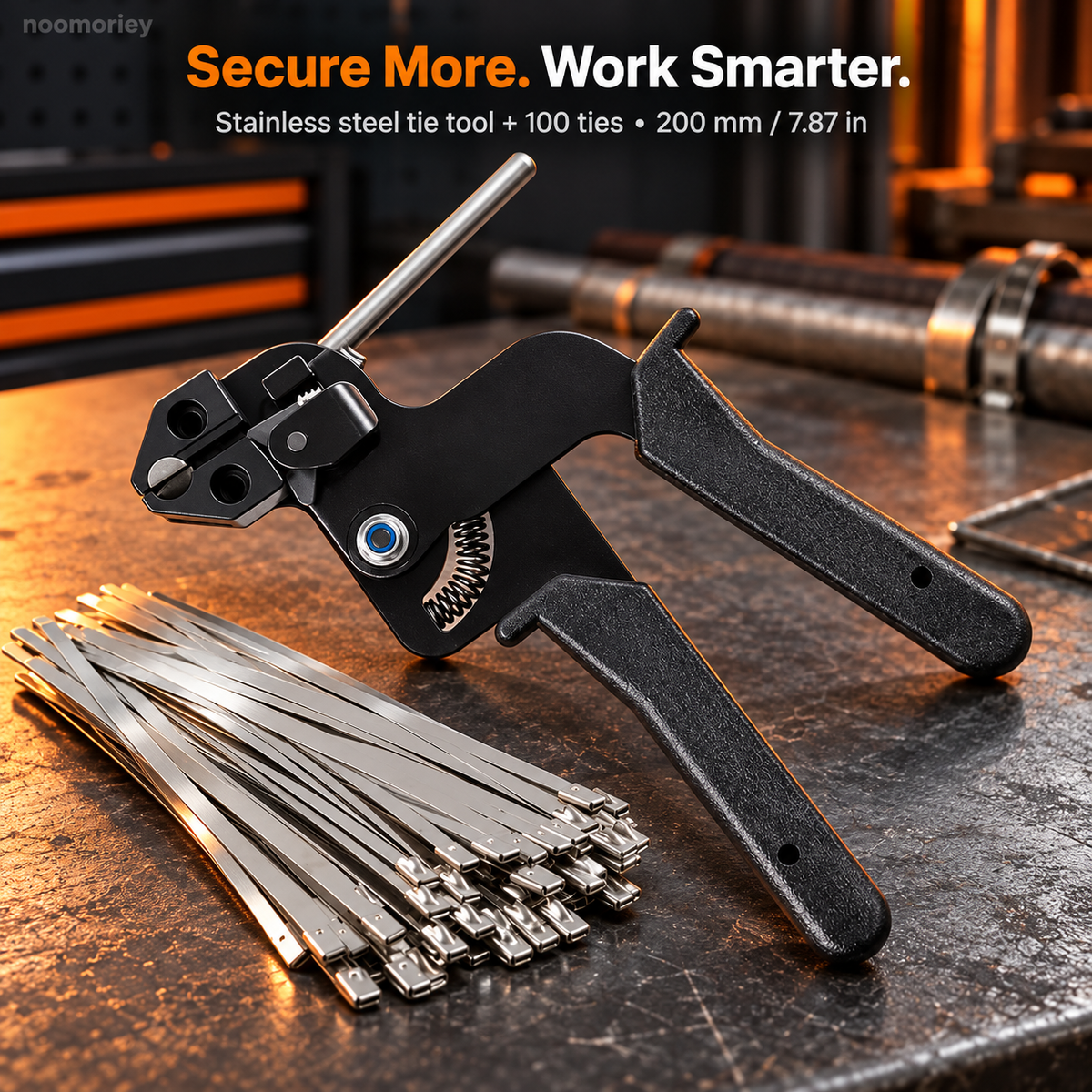 🔧 Stainless Steel Cable Tie Tool Kit with 100 Ties