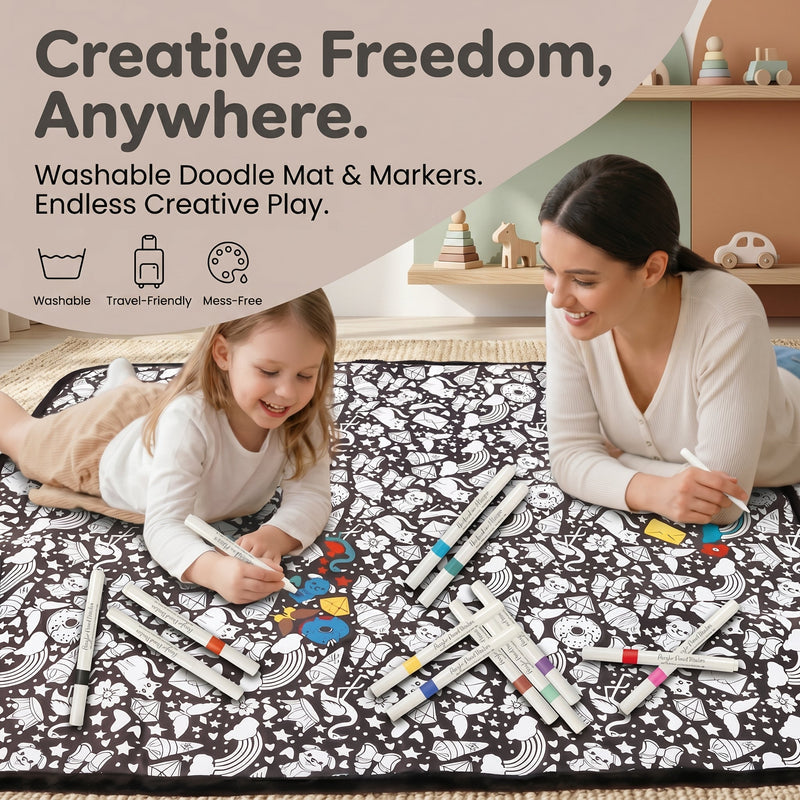 🎨DIY Coloring Blanket with Fabric Markers🖍️ - 🎀Washable and Reusable Children's DIY Coloring Blanket | Creative Handmade Gift🎁