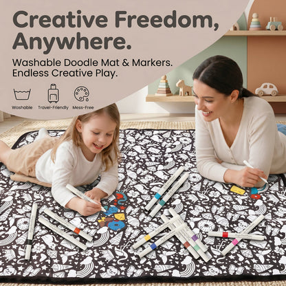 🎨DIY Coloring Blanket with Fabric Markers🖍️ - 🎀Washable and Reusable Children's DIY Coloring Blanket | Creative Handmade Gift🎁