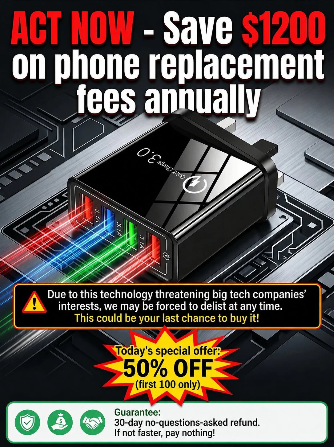 The Charger Big Tech Hates | 4-Port Quick Charge 3.0 + AI Performance Boost