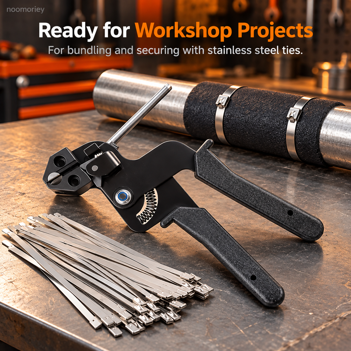 🔧 Stainless Steel Cable Tie Tool Kit with 100 Ties