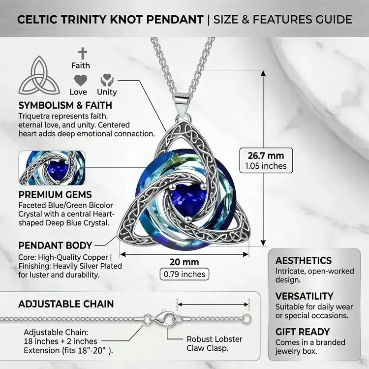 💎 Birthstone Celtic Knot Necklace for Women