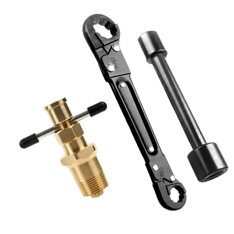 ✨Compression Sleeve Puller Tool for 1/2' & 3/4' Brass Pipes, Rust-Resistant Ferrule Remover, Pipe Ring Extraction Kit for Corroded/Frozen Supply Stops, Removes Nut & Ferrule Safely – No Pipe Damage (Fits NPT 1/2', 3/4')