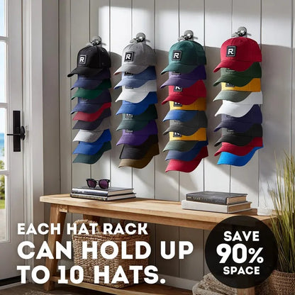 Hat Rack for Wall – Baseball Cap Organizer Holds Up to 20 Hats