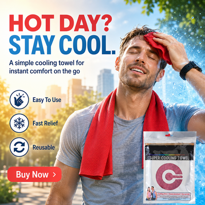 ❄️ Instant Cooling Towel – Lightweight Super Absorbent Towel for Sports, Travel & Outdoor Heat Relief