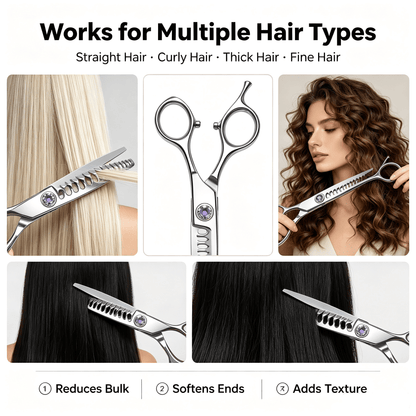 ✂️✨Professional Hair Texturizing Thinning Scissors – Stainless Steel Hair Shears💇‍♂️🔥