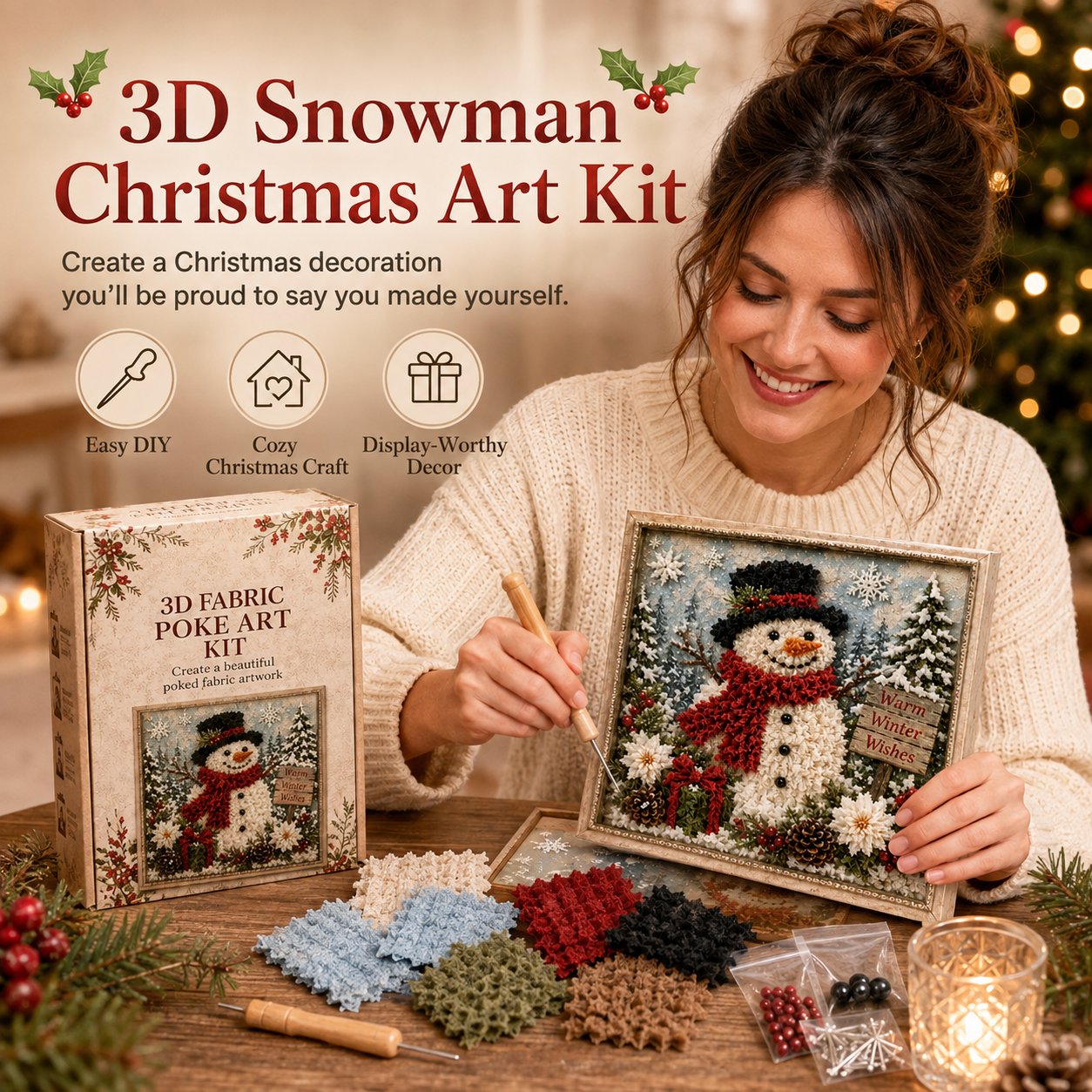3D Snowman Christmas Art Kit
