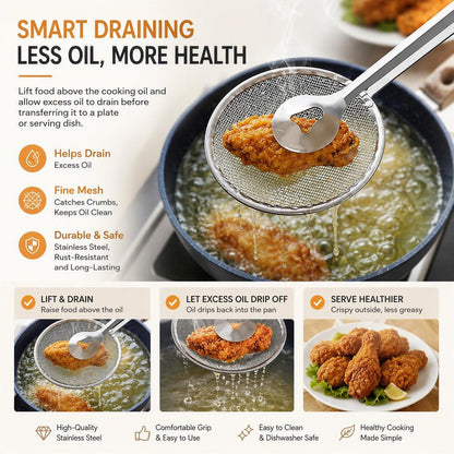 Stainless Steel Oil Strainer For Deep-Frying Food