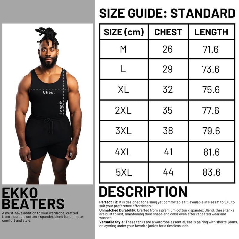 🏆#1 Bestselling🏆EKKO BEATERS Cotton Spandex Sleeveless Vest - Fitness suit